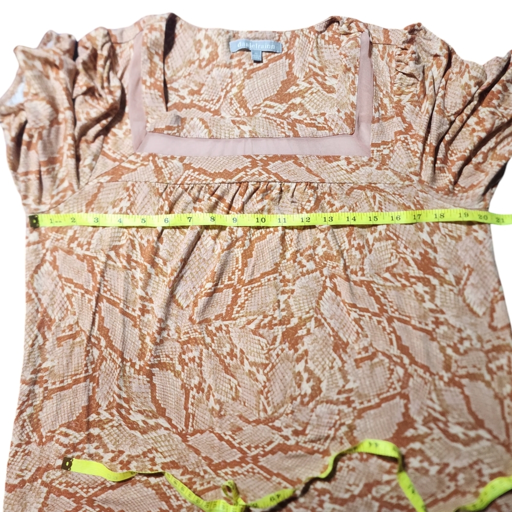 Daniel Rainn Orange Snakeskin Large Petite Blouse - Picture 6 of 10
